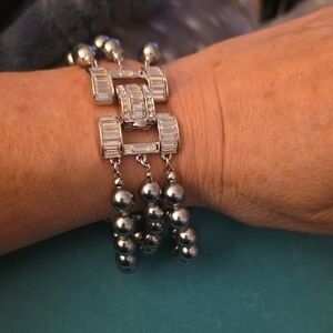 Honora Silver Bracelet with Gray Pearls